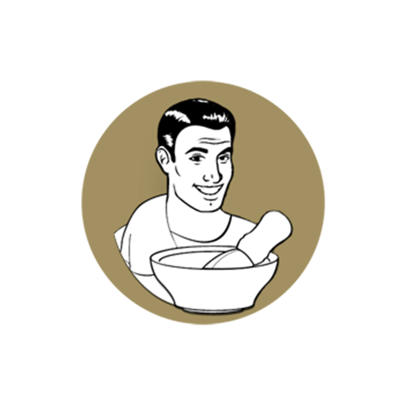 Graphic of man getting ready to shave in the morning with with his shaving bowl and Professional Shave Brush in front