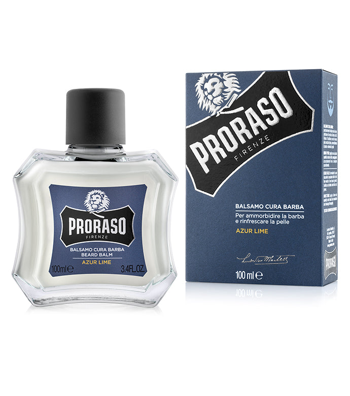 Proraso Single Blade Azur Lime Beard Balm Bottle and Box
