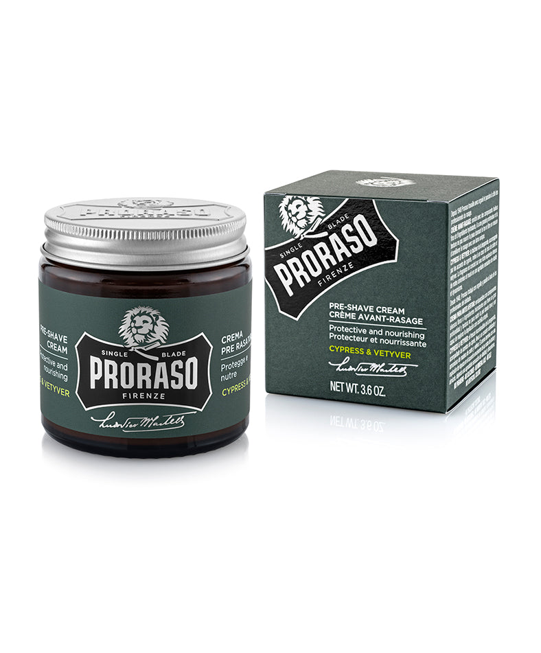 Pre-Shave Cream: Cypress & Vetyver with packaging