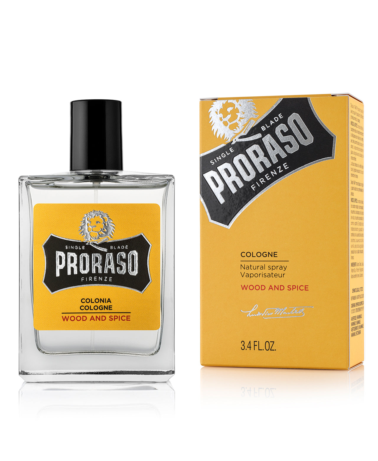 Bottle of Wood & Spice Cologne with box