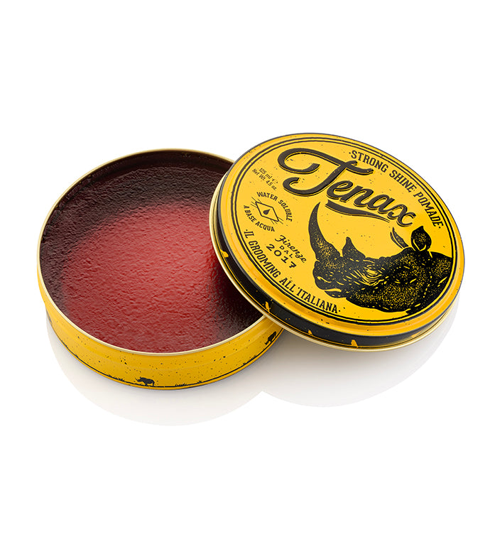 Tenax Strong Shine Pomade tin open