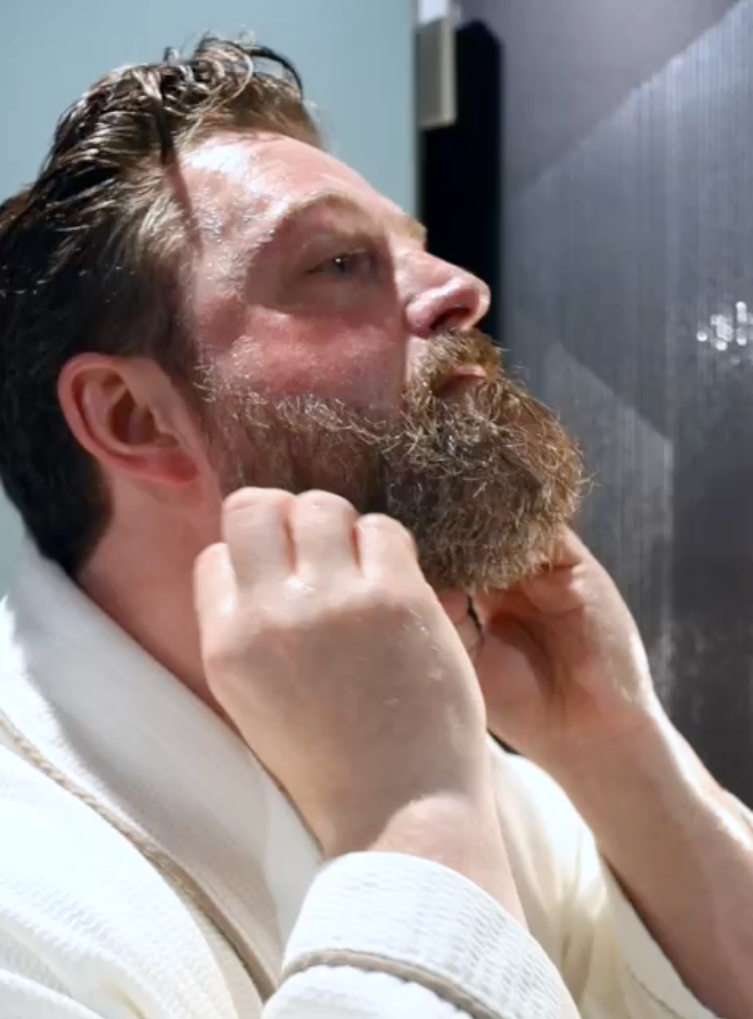Man using Exfoliating Beard Paste & Facial Scrub